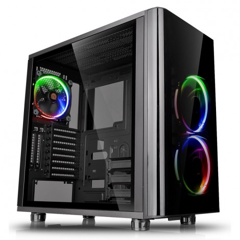 Thermaltake View 31 TG RGB Tempered Glass Mid Tower Case Black CA-1H8-00M1WN-01