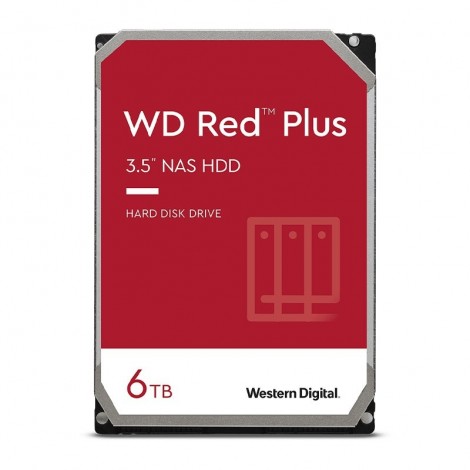 Western Digital WD Red Plus 6TB 3.5' NAS HDD SATA3 5640RPM 64MB Cache CMR 24x7 NASware 3.0 Tech