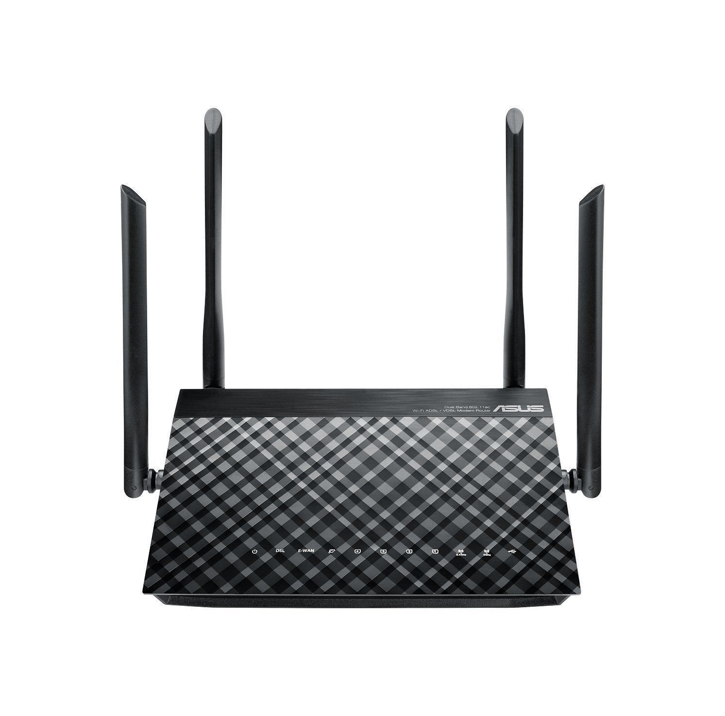 Asus DSLAC52U AC750 Dual Band 802.11ac WiFi ADSL/VDSL Modem Router