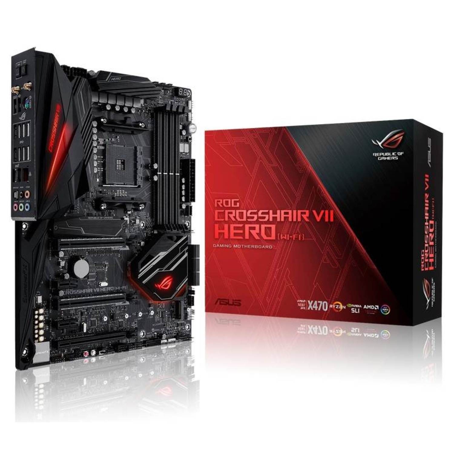 Asus AMD ROG X470 ATX Gaming Motherboard with M.2 RGB DDR4 Wifi dual M2 ...
