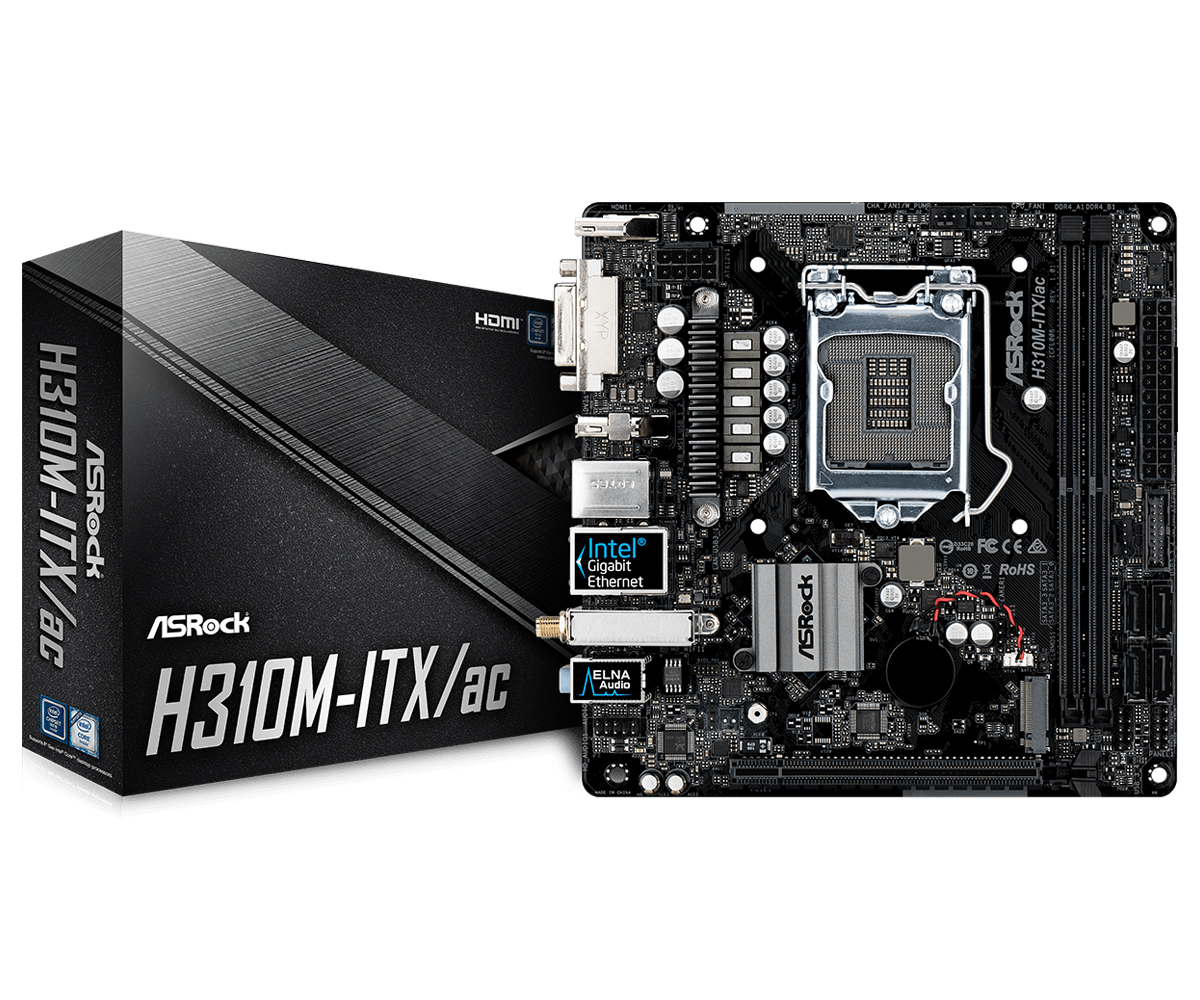 ASRock H310MITX/AC MiniITX Motherboard PC MEAL