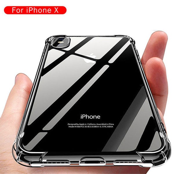 IPHONE X SHOCKPROOF SLIM SOFT BUMPER HARD BACK CASE COVER CLEAR PC MEAL