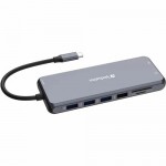 Verbatim 32154 USB Type C Docking Station for Monitor - Charging Capability - Memory Card Reader - SD - 3 Displays Supported - Full HD, 4K - 1920 x 1080, 3840 x 2160 - 7 x USB Ports - 2 x USB 2.0 - 5 x USB Type-A Ports - USB Type-A - 2 x USB Typ - Image 3