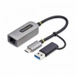 StarTech U2GA-USB-C-ETHERNET 2.5GbE USB-C to Ethernet Adapter with USB-A Converter, NBASE-T NIC, USB 3.0 Type-C 2.5/1G Multi Speed Network, USB 3.1 RJ45 - 2.5GbE NBASE-T USB-C to Ethernet Adapter w/USB-A Converter; Securely connects to networks  - Image 2
