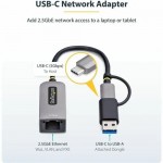 StarTech U2GA-USB-C-ETHERNET 2.5GbE USB-C to Ethernet Adapter with USB-A Converter, NBASE-T NIC, USB 3.0 Type-C 2.5/1G Multi Speed Network, USB 3.1 RJ45 - 2.5GbE NBASE-T USB-C to Ethernet Adapter w/USB-A Converter; Securely connects to networks  - Image 3