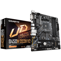 Gigabyte B450M DS3H V2 AMD Ryzen AM4 Motherboard, 4x DDR4, 1x PCI-e x16, 1x M.2, 4x SATA3, 4x USB 3.1, 4x USB 2.0, RAID 0/1/10