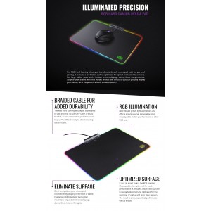 Cooler Master RGB Hard Gaming Mouse Pad Low-friction Surface Black MPA-MP720