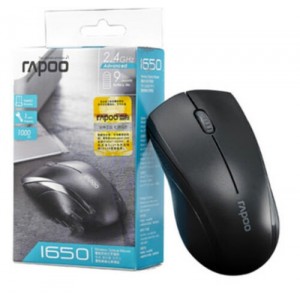 Rapoo 1650 2.4Ghz Wireless Optical Mouse Ergonomic for Mac PC Laptop Computer Black