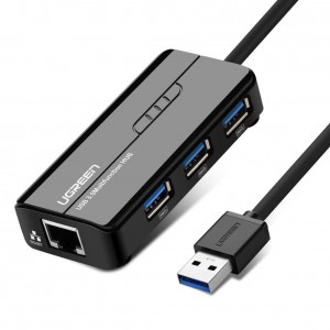 UGREEN 20265 USB3.0 Hub 3 Ports with 10/100/1000Mbps Gigabit Ethernet
