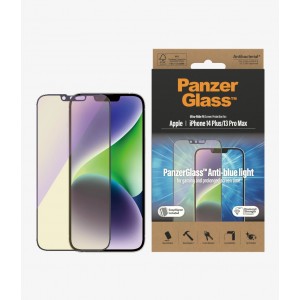 PanzerGlass Apple iPhone 14 Plus/iPhone 13 Pro Max Anti-Blue Light Screen Protector Ultra-Wide Fit (2793) AntiBacterial, Scratch Resistant