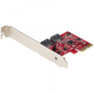 StarTech 2P6GR-PCIE-SATA-CARD SATA Controller - Serial ATA/600 - PCI Express x2 - Plug-in Card - RAID Supported - 0, 1, JBOD RAID Level - 2 Total SATA Port(s) - 2 SATA Port(s) Internal - PC - Windows 7, Windows 8, Windows 8.1, Windows 10, Windows 11, Wind