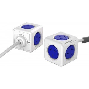ALLOCACOC POWERCUBE EXTENED 5xOUTLETS , 1.5M W/SURGE in Blue