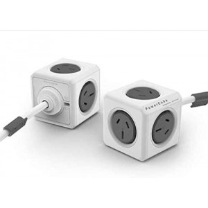 ALLOCACOC POWERCUBE EXTENED 5xOUTLETS , 1.5M W/SURGE in Grey