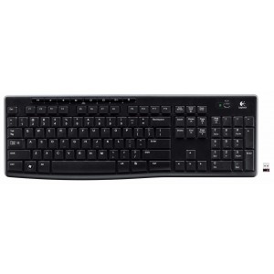 Logitech K270 Wireless Keyboard 8 Hot Keys Full Size Layout Spill Resistant 24 Month Battery Life 920-003057