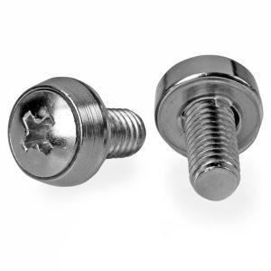 StarTech CABSCRWS1224 12-24 Server Rack Screws - 50 pack - Nickel-plated () - Mounting Screw - 12 - Steel - Silver - 50 / Pack