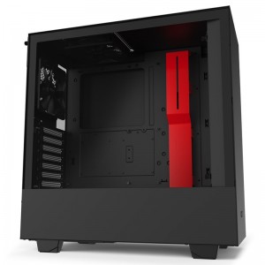 NZXT H510 Tempered Glass Mid-Tower ATX Case - Matte Black/Red