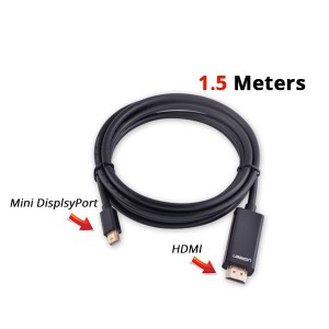 UGREEN MINI DISPLAY MALE TO HDMI CABLE -BLACK 1.5M (10450)