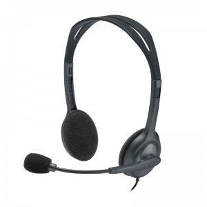 Logitech H111 3.5 mm Analog Stereo Headset with Boom Microphone - Black