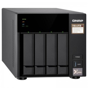 QNAP TS-473-4G 4 Bay NAS AMD RX-421ND Quad Core 2.1GHz 4GB DDR4 512MB DOM 4x3.5' 2xM.2 PCIe 10GbE Hot Swap 4xUSB3.2 Tower