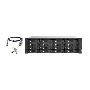 QNAP TL-R1620Sep-RP 16-bay 3U rackmount SAS 12Gbps JBOD expansion enclosure with SAS expander, 2.5"/3.5" SAS 12Gbps & SAS/SATA 6Gbps drives, 5 yr wty (NO RAIL)