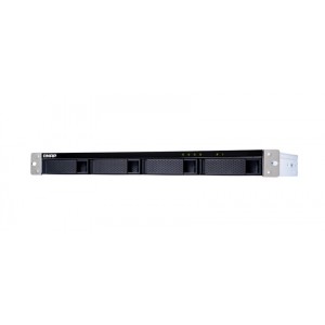 QNAP TL-R400S 4-bay 1U rackmount SATA JBOD expansion unit with a QXP-400eS-A1164 PCIe SATA host card and 1 SFF-8088 to SFF-8088 SAS/SATA 6Gb/2 Years WTY