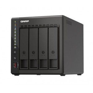 QNAP TS-453E-8G , 4-bay desktop NAS, Intel Celeron J6412 4C 2.0GHz, burst 2.6GHz, onboard 8GB RAM, 2 x HDMI 1.4b, 2x M.2 2280 PCIe slots, 2x 2.5GbE, 2 Years WTY
