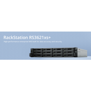 Synology RackStation RS3621xs+ 12 Bay Intel Xeon D-1541 8G DDR4 4xGbE 2x10GbE 2 x Gen3 x8 slots 2xUSB3.2 2U 5YR WTY