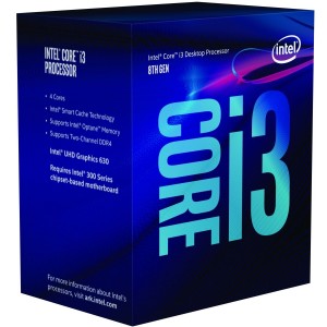 Intel Core i3 8100 Processor 6MB 3.6 GHz LGA 1151 4 Core 4 Thread Desktop CPU BX80684I38100