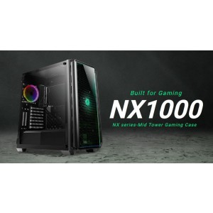 Antec NX1000 ATX, 3 Sided Tempered Glass, VGA 370mm, PSU 210mm , Tower Gaming Case, LED Controller up to 6x ARGB Fans, 1x ARGB (LS)