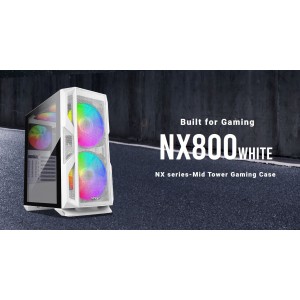 Antec NX800 White E-ATX, ATX 2x 20CM ARGB Front, 1x12CM ARGB Rear, 2x 14CM ARGB Top,Tempered Glass, Built-in LED Controller. Mesh Front ETA Nov