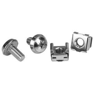 STARTECH CABSCRWM620 Rack Screws - 20 Pack - Installation Tool - 12 mm M6 Screws - M6 Nuts - Cabinet Mounting Screws and Cage Nuts - Rack Screw, Cage Nut - 12 mm - Silver - 20 / Pack