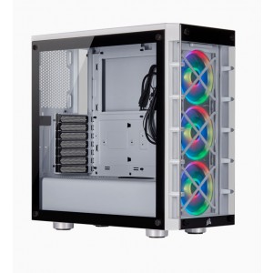 Corsair  iCUE 465X RGB ATX WHITE (LL120 RGB Fan) Mid-Tower Smart Case V2