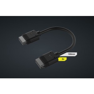 CORSAIR CL-9011121-WW iCUE LINK Cable, 2x 100mm with Straight connectors, Black