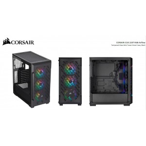 Corsair iCUE 220T RGB Airflow Smart ATX, mATX, Mini-ITX Case - Black. 2 Years Warranty.
