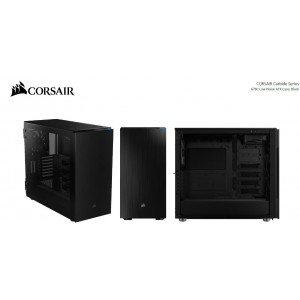 Corsair Carbide Series 678C E-ATX Low Noise Tempered Glass USB Type-C, PWM Fan Controller, 1x 5.25' Ext, 6x 3.5', 3x 2.5', Case, Black. 2 Yrs Warranty