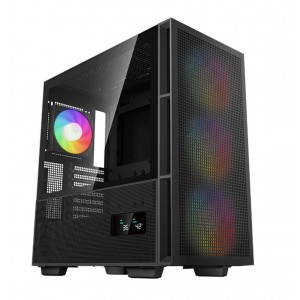 DEEPCOOL R-CH560-BKAPE4D-G-1 CH560 DIGITAL High Airflow Mid-Tower ATX Case, Digital Status Display, Magnetic Hybrid Mesh,Tempered Glass, 3 Pre-Installed 140mm ARGB Fans