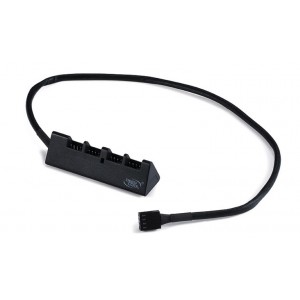 DEEPCOOL DP-F04PWM-HUB FH-04 4 Port Fan Hub, Compatible With 12V 3PIN/4PIN Fans, 550mm, Extend Up To 4 Fans