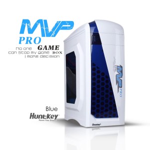 Huntkey MVP Pro  Gaming computer chassis - White/Blue (No PSU Included)