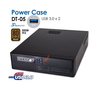 POWERCASE DT05 SLIM DESKTOP with 2 x USB3.0 Ports + Bonus SEASONIC 300W TFX PSU GOLD