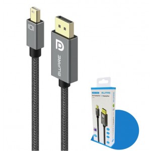 8WARE 8W-MDPDP Pro Series 4K 1M 60Hz Mini DisplayPort Male to DisplayPort Male cable high quality Premium connectors support MST monitor (Retail package)