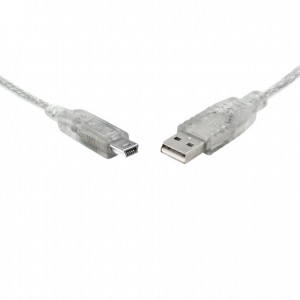 8Ware USB 2.0 Cable 1m A to Mini-USB B Male to Male Transparent