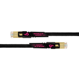 ASUS ROG CAT7 CABLE 3M, Up to 600 MHz &10GB Transfer Rates CAT 7 RJ45 Universal Applicated, Nylon Braided, ROG Design