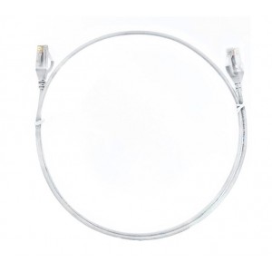 8ware CAT6 Ultra Thin Slim Cable 0.25m / 25cm - White Color Premium RJ45 Ethernet Network LAN UTP Patch Cord 26AWG for Data