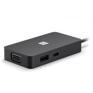Microsoft USB-C Travel Hub Black, USB-C and USB-A, 1 x GB Ethernet, 1 x HDMI 2.0 4K, 1 x VGA Port.