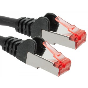 Hypertec CAT6A Shielded Cable 0.5m Black Color 10GbE RJ45 Ethernet Network LAN S/FTP Copper Cord 26AWG LSZH Jacket