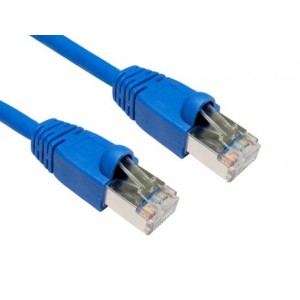Hypertec CAT6A Shielded Cable 0.5m Blue Color 10GbE RJ45 Ethernet Network LAN S/FTP LSZH Cord 26AWG PVC Jacket