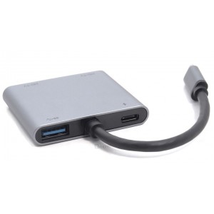 Just You PC AD-U31-DHUC Oxhorn 4-in-1 USB-C to 2x HDMI 1xUSB3.0 1xUSB-C Charging Port 100W Power Delivery Support 4K@30Hz Displays
