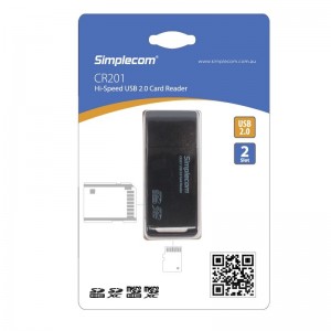 Simplecom CR201 Hi-Speed USB 2.0 Card Reader 2 Slot CR201