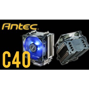 Antec C40 Air CPU Cooler, 92mm PWM Blue LED Fan, Intel 775, 115X, 1200, 1366.1700. AMD: AM2(+), AM3, AM3+, AM4, AM5, FM1, FM2(+) 3 Years Warranty