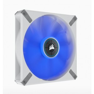 CORSAIR CO-9050131-WW ML ELITE Series, ML140 LED ELITE WHITE, 140mm Magnetic Levitation Blue LED Fan with AirGuide, Single Pack
